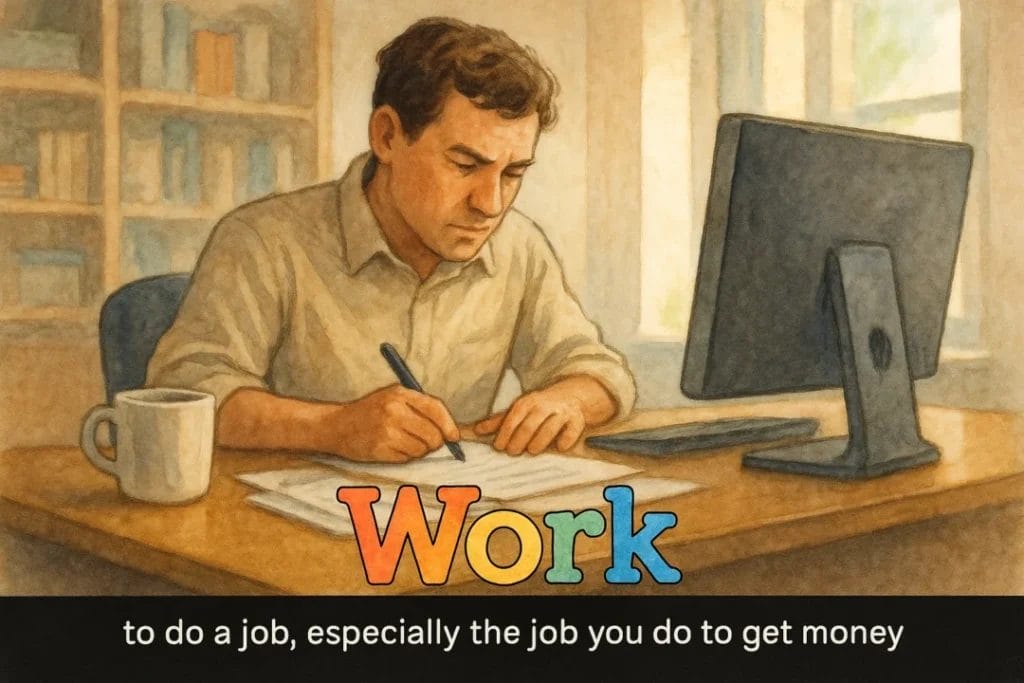 To do a job, especially the job you do to get money.