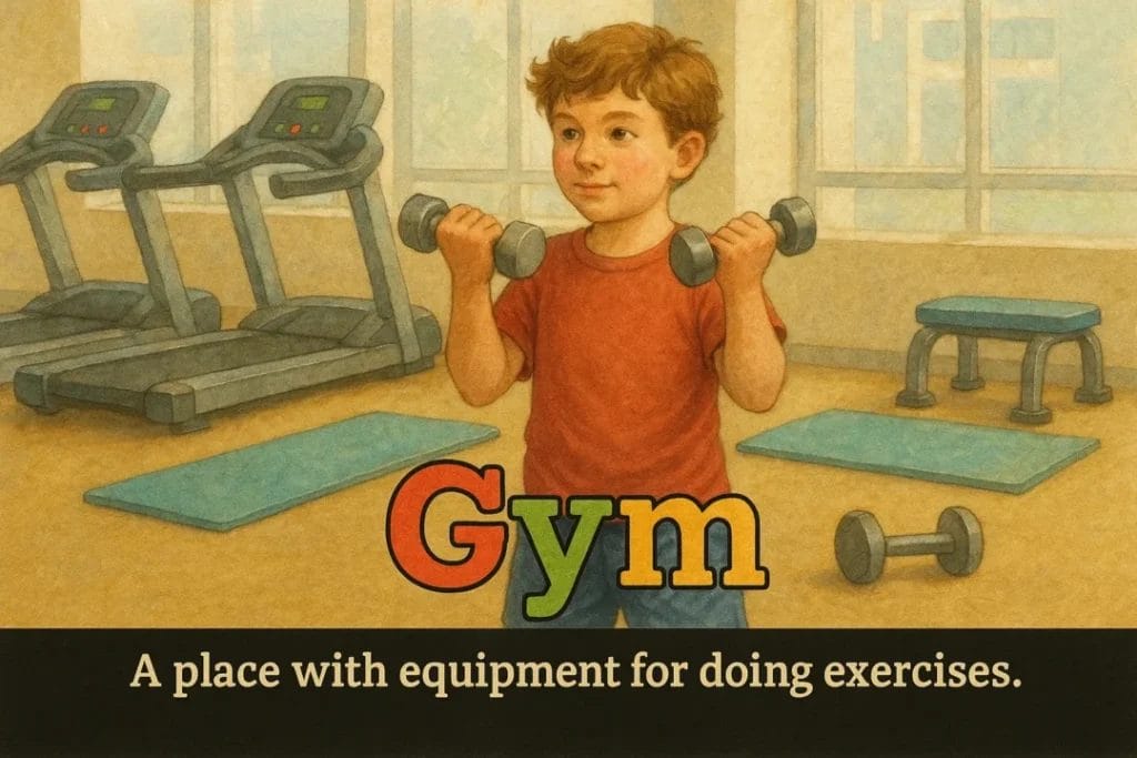 A place with equipment for doing exercises.