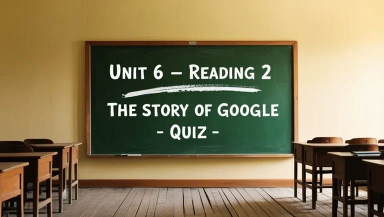 Unit 6 – Reading 2 – THE STORY OF GOOGLE – Quiz